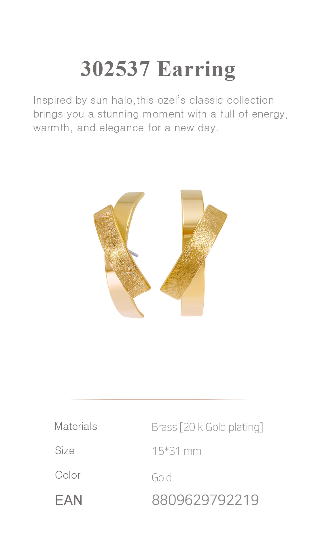Free curve Earrings 302537 Detail Cut