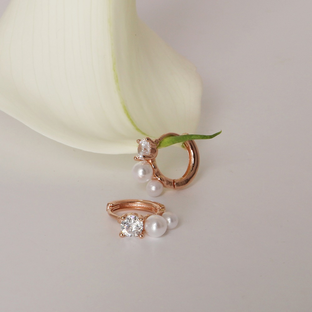 Silver925 Pearl & Prong Earrings ES089E Detail Cut