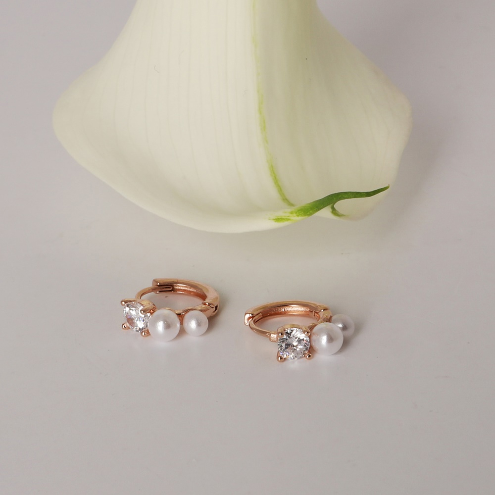 Silver925 Pearl & Prong Earrings ES089E Detail Cut