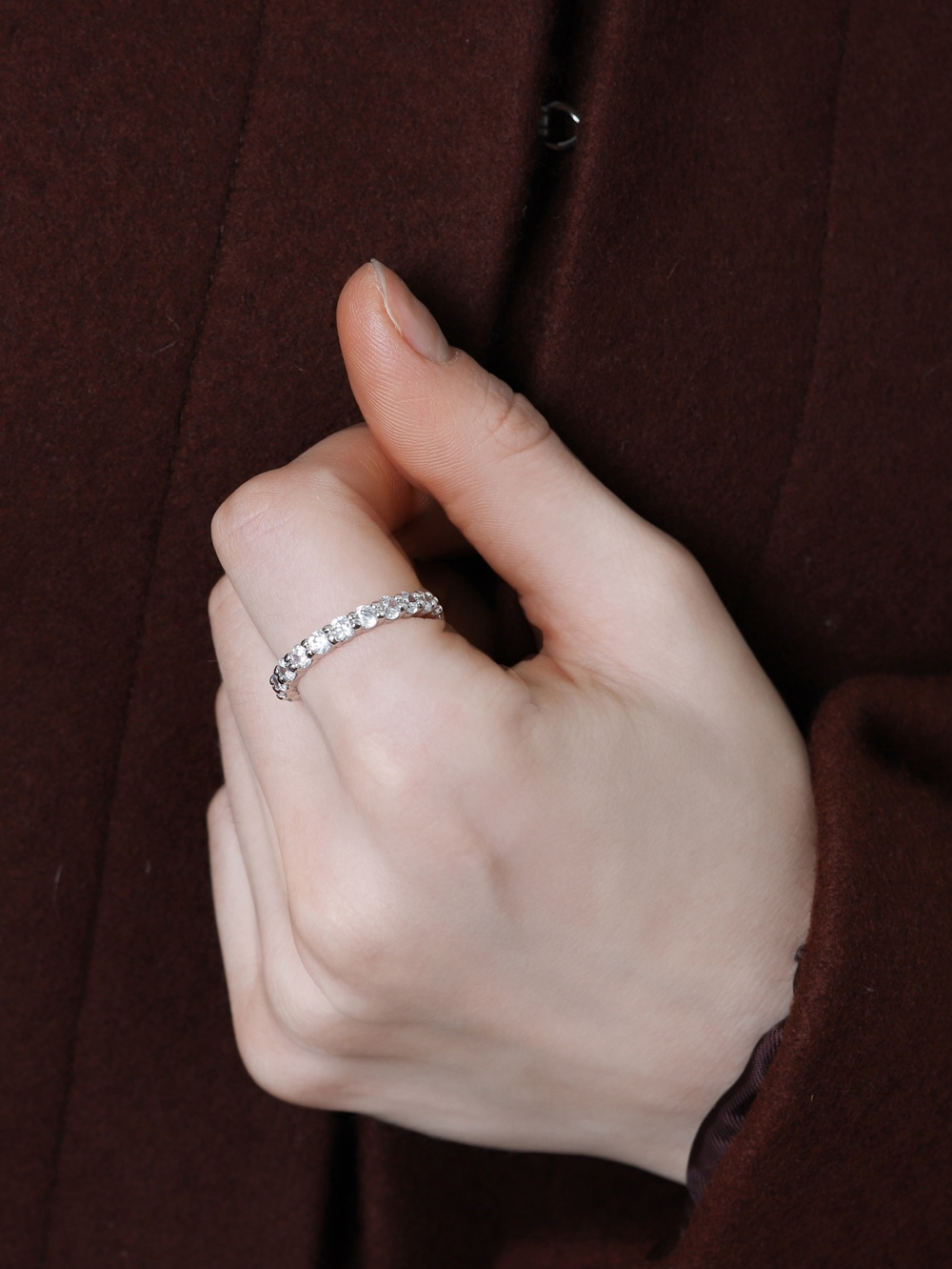 OZEL Silver925 Starlight CZ Ring ES131R Main Photography