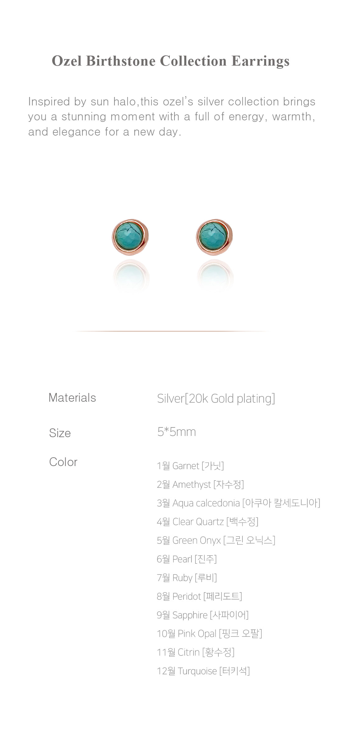 Silver925 Ozel Birthstone Collection Earrings OZ-SV0041E Detail Cut