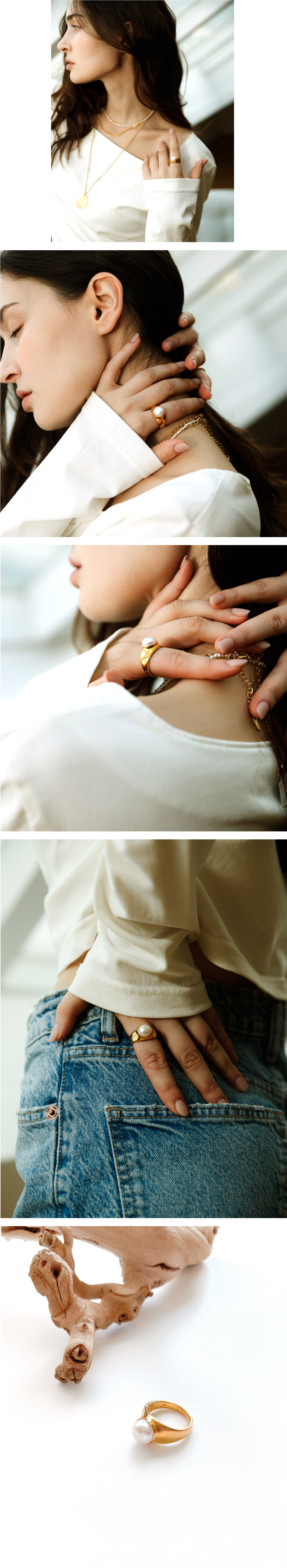 [Celeb Pick] Silver925 Cliff Pearl Ring OZ-SV0063R Detail Cut