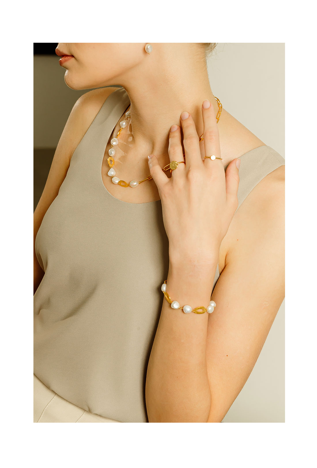 OZEL Silver925 Glaze Pearl Bracelet OZ-SV0092BR Main Photography