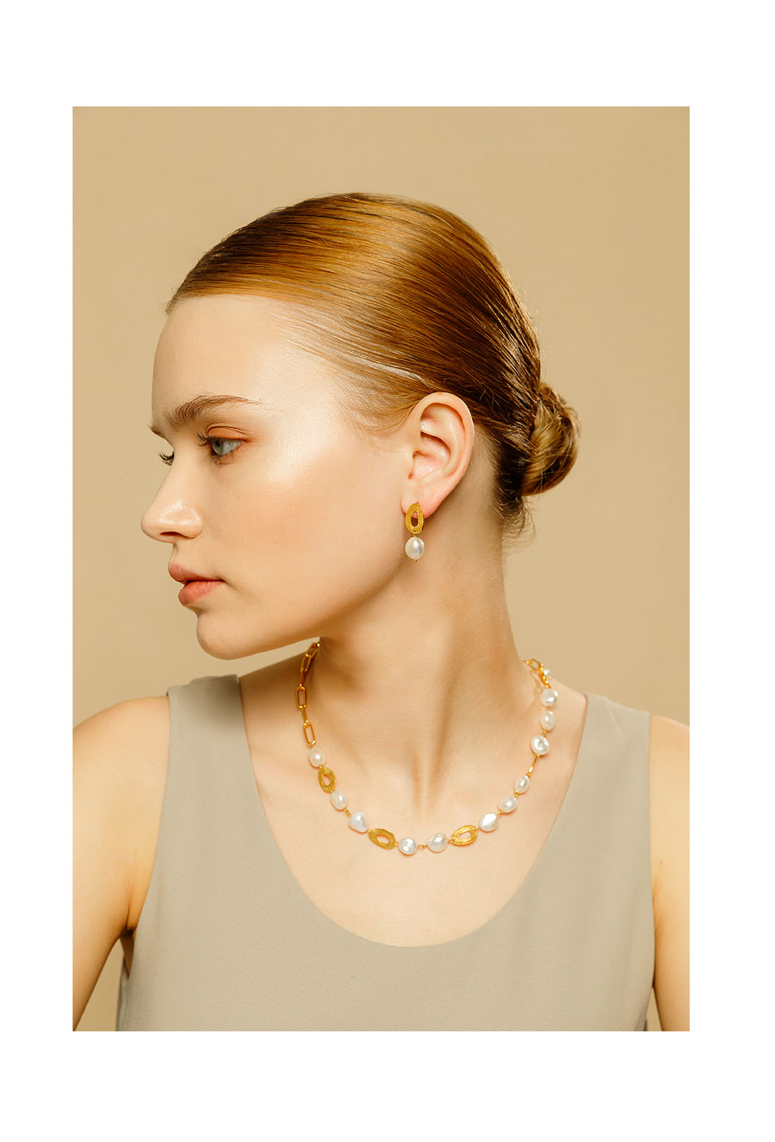 OZEL Silver925 Glaze Pearl Earrings OZ-SV0092E Main Photography