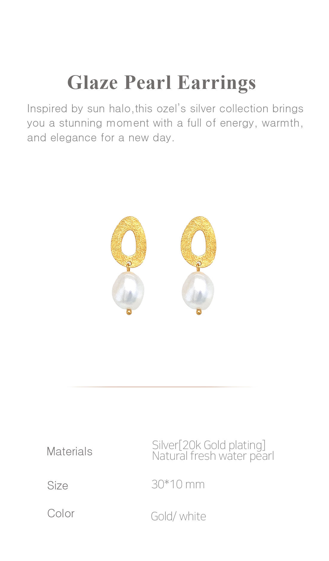 Silver925 Glaze Pearl Earrings OZ-SV0092E Detail Cut