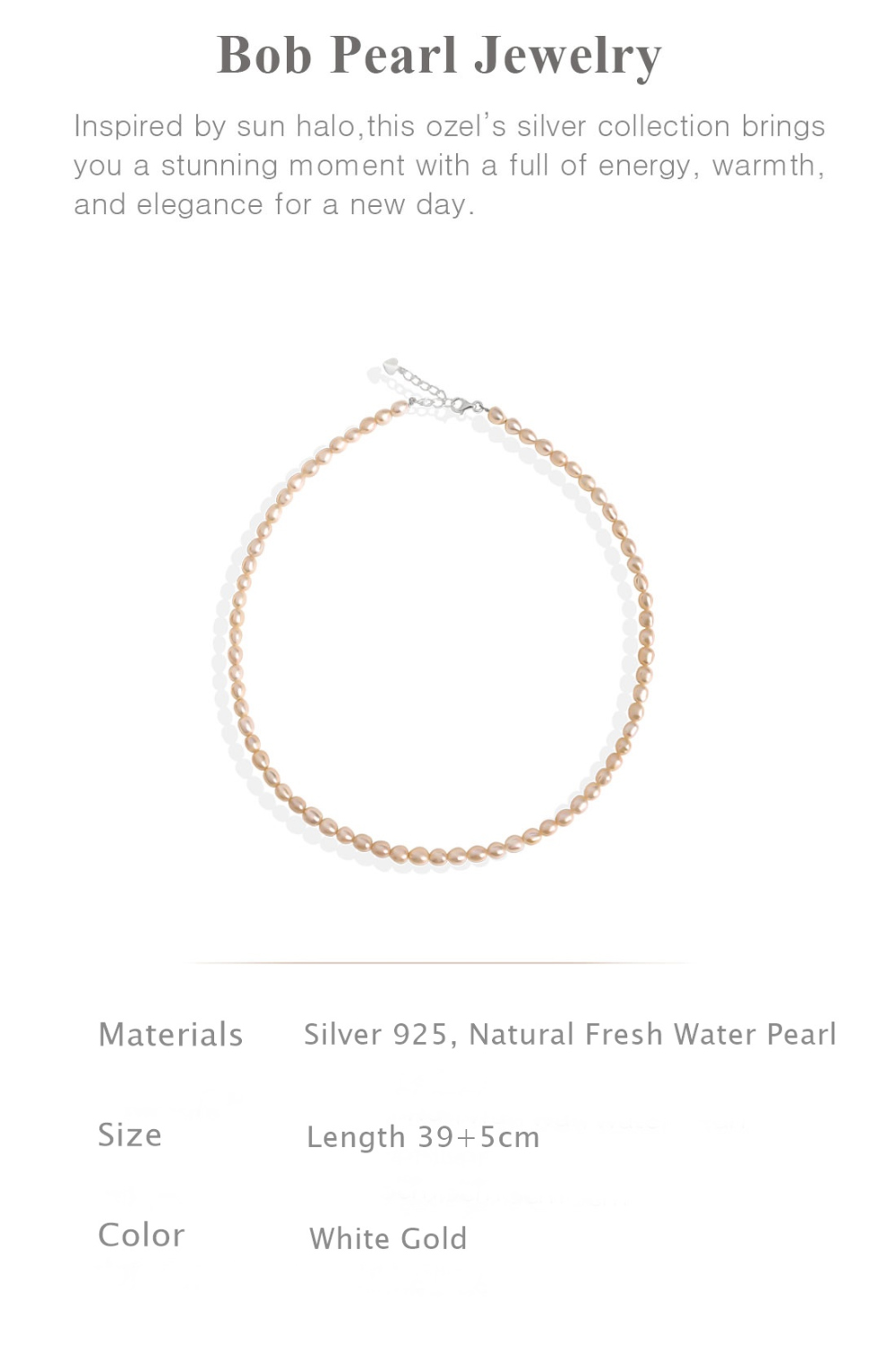 OZEL Silver925 Bob Fresh Water Pearl Necklace OZ-SV0115N Main Photography
