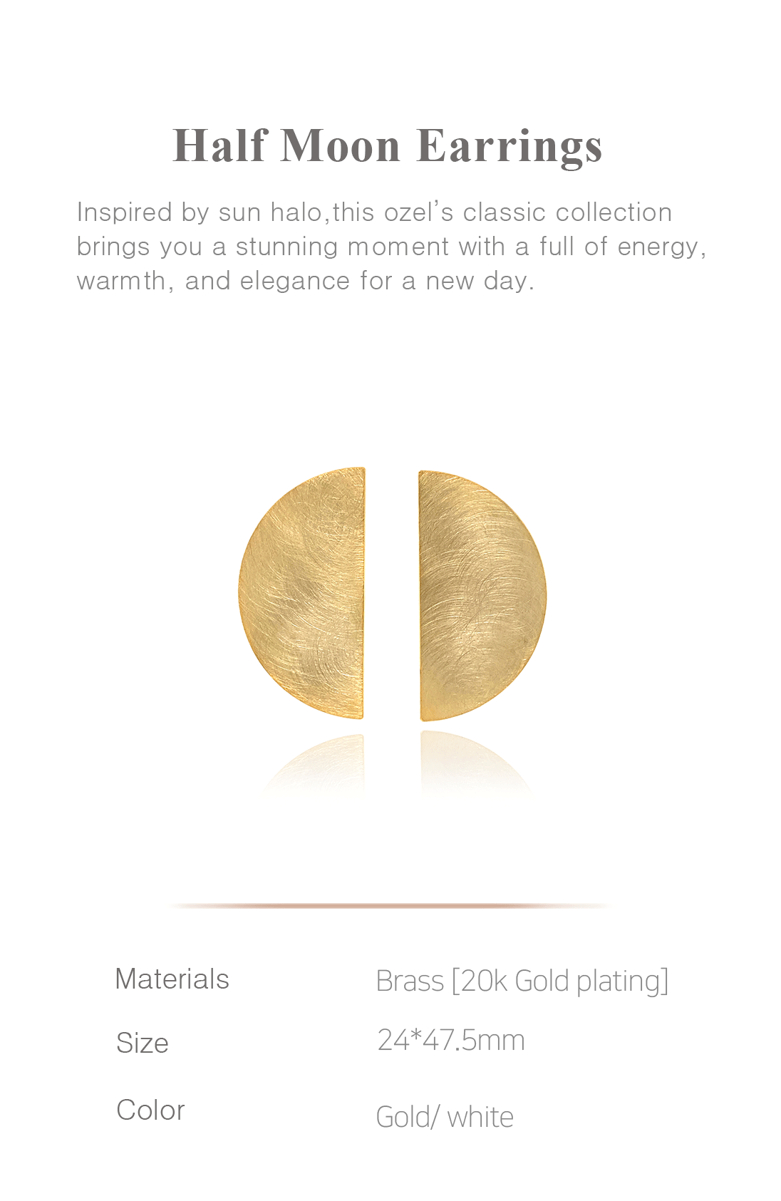 Half Moon Earrings PB014E Detail Cut