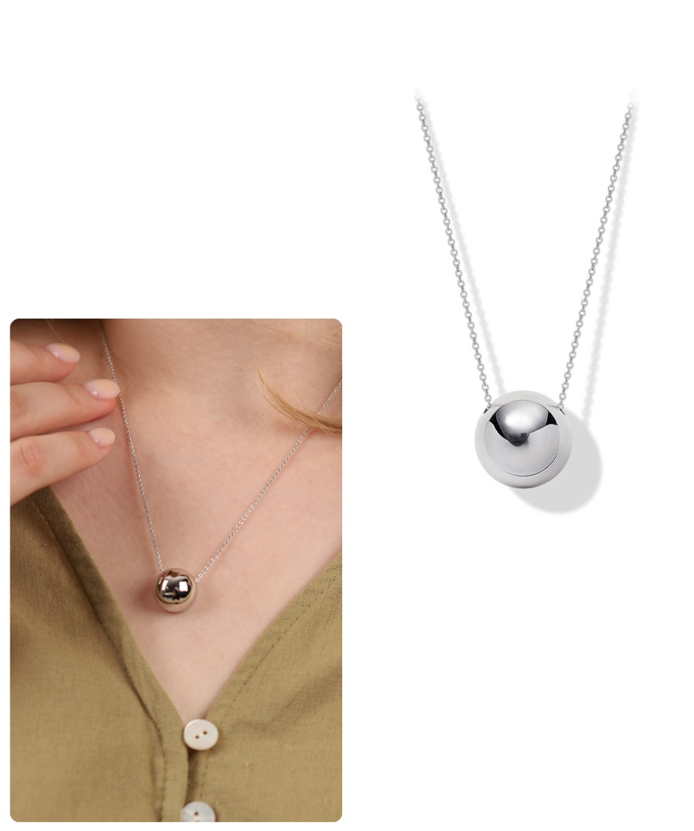Chunky Half Ball Necklace PB062N Detail Cut