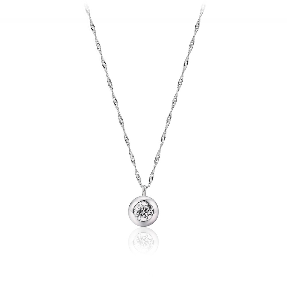 OZEL Drop Cubic Zirconia Ball Necklace PB112N Main Photography