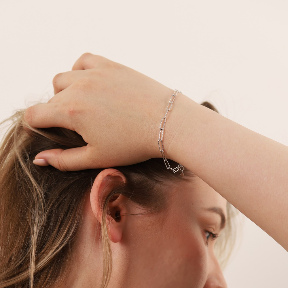 Silver925 Italy Chain Bracelet PS002B Detail Cut