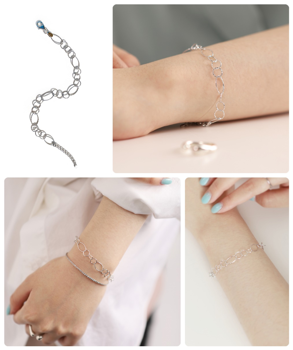 Silver925 Italy Chain Bracelet PS003B Detail Cut