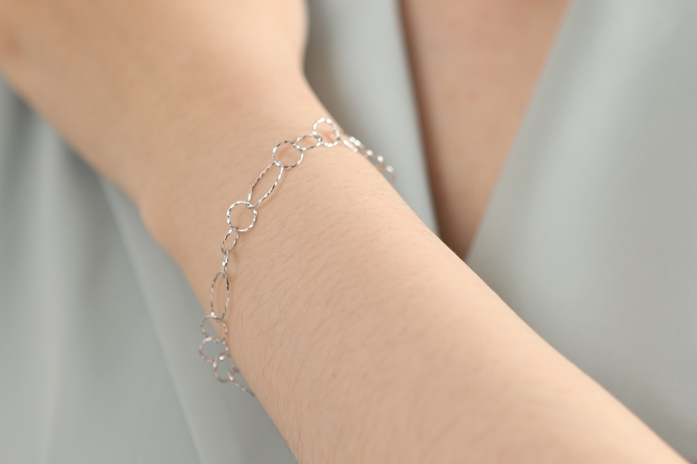 Silver925 Italy Chain Bracelet PS003B Detail Cut