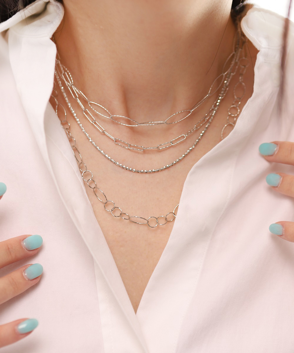 Silver925 Italy Chain Necklace PS004N Detail Cut