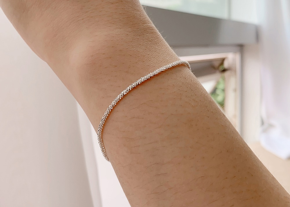 Silver925 Italy Chain Bracelet PS005B Detail Cut