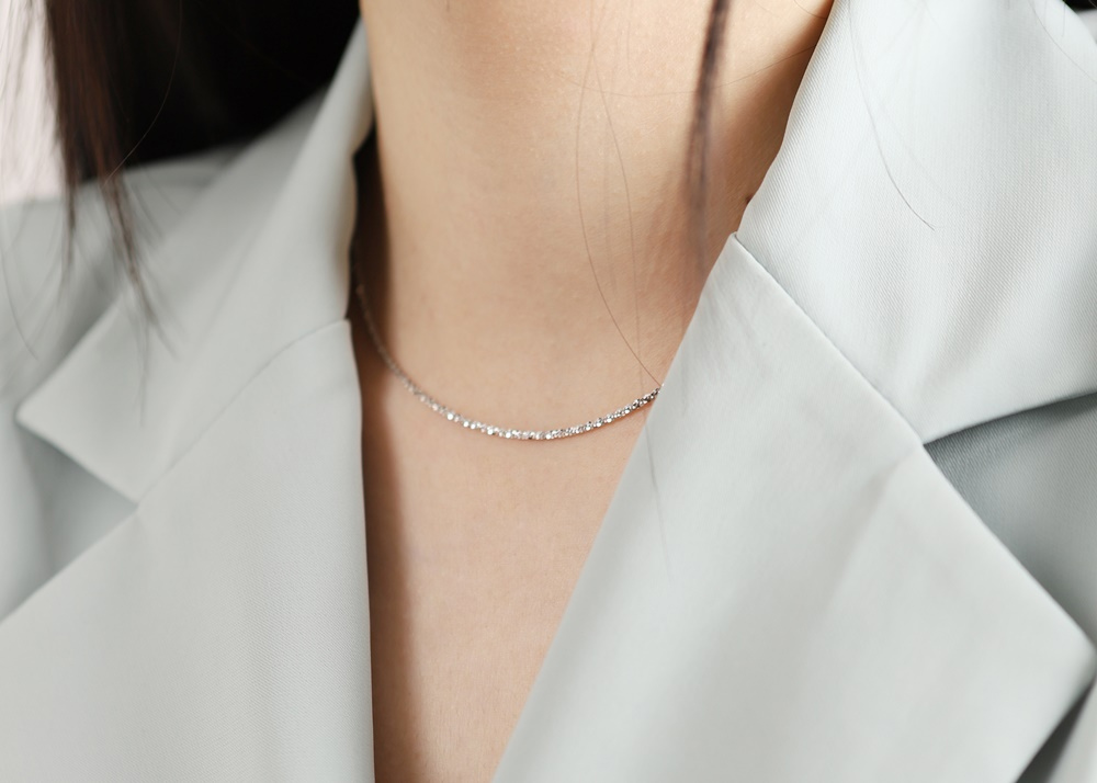 Silver925 Italy Chain Necklace PS005N Detail Cut