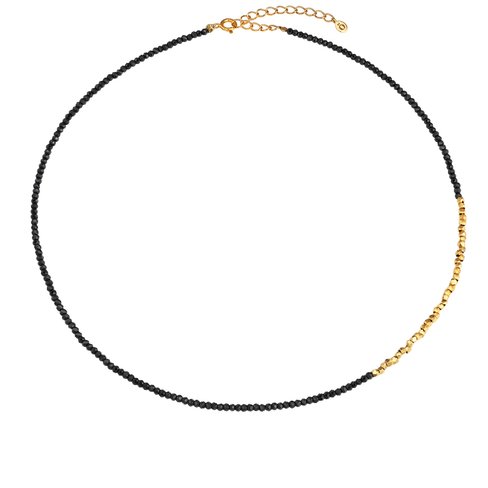 OZEL Silver925 Black Spinel Beads Necklace PS007-1N_BK Main Photography