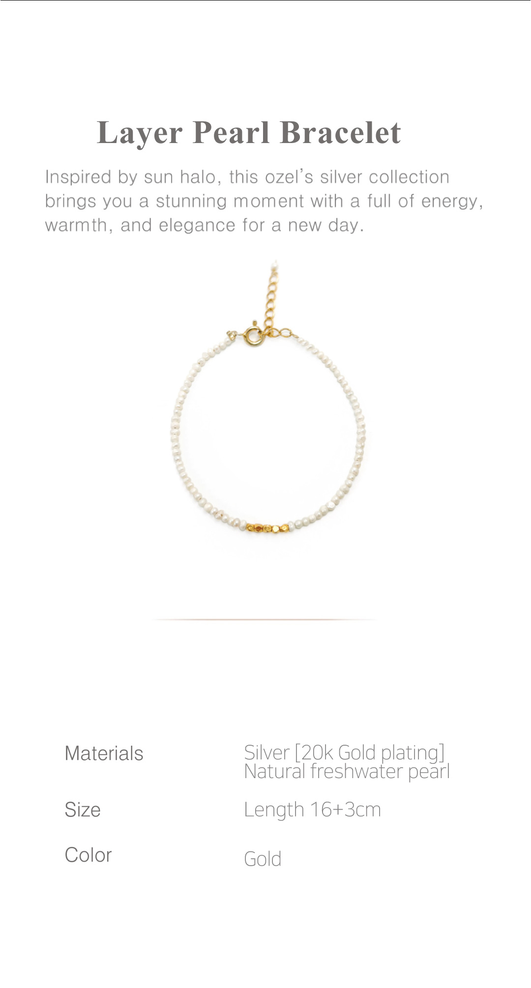 Silver925 Layer Pearl Bracelet PS007B_PE Detail Cut