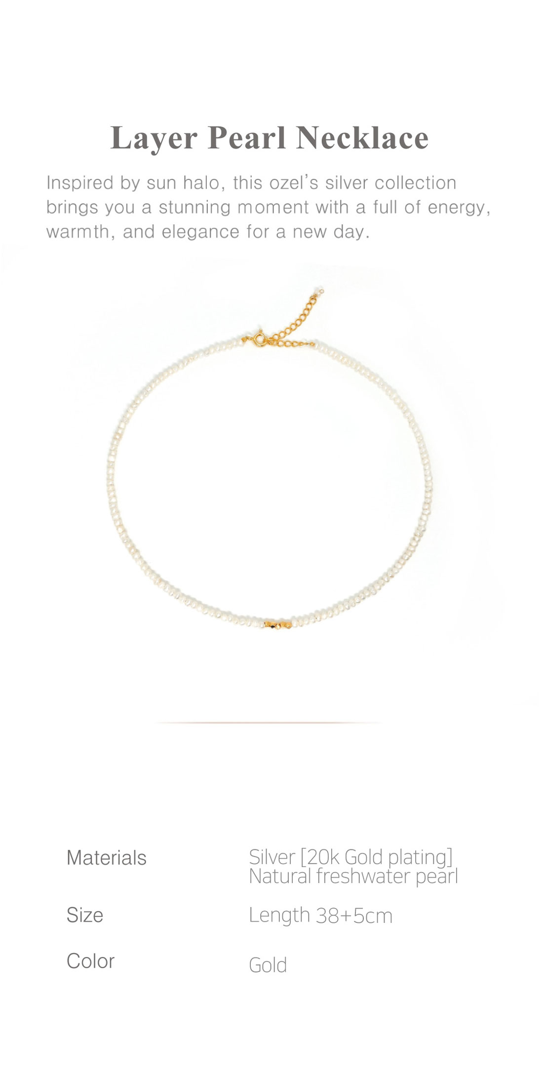 Silver925 Layer Pearl Necklace PS007N_PE Detail Cut