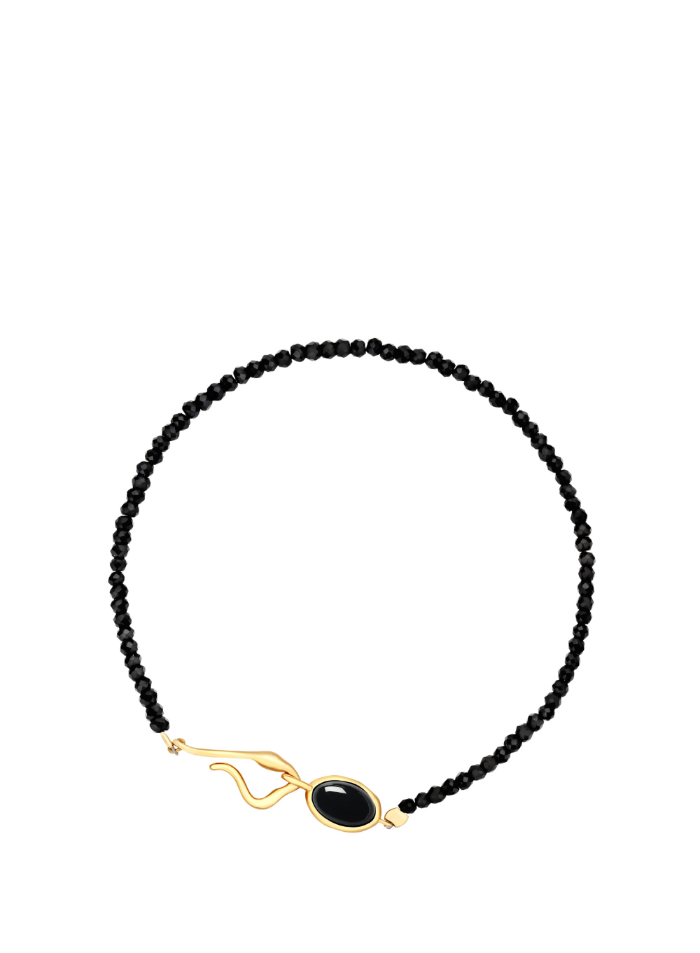 OZEL [Celeb Pick] Silver925 Black Stone Bracelet PS008B_BK_ONY Main Photography