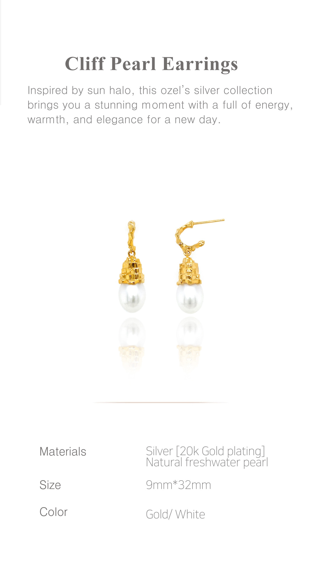 Silver925 Cliff Pearl Earrings PS009E Detail Cut