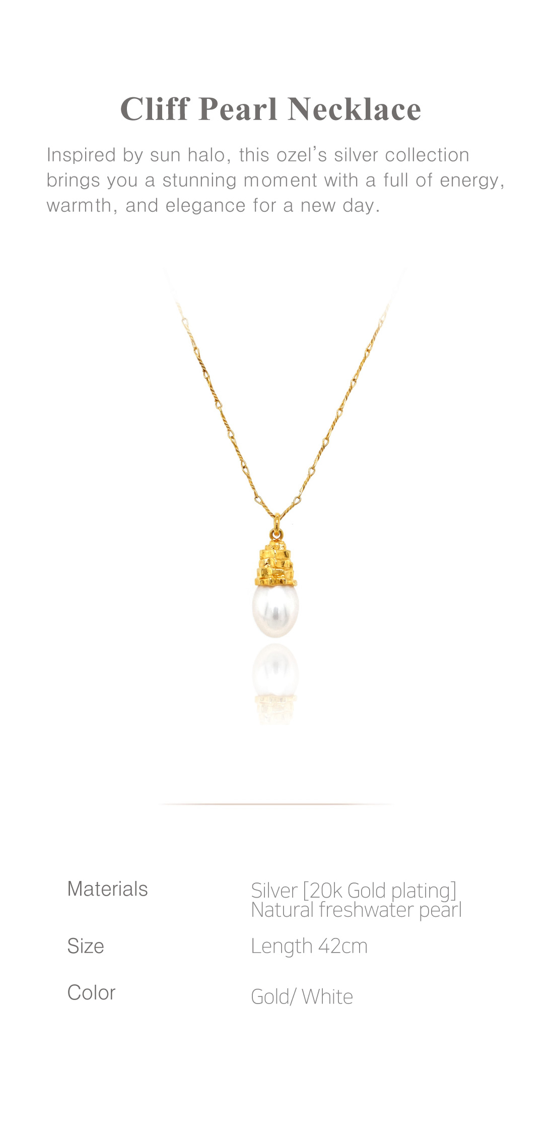 Silver925 Cliff Pearl Necklace PS009N Detail Cut