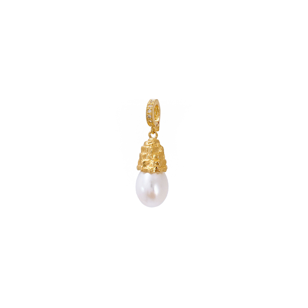 OZEL Silver925 Tear Drop Fresh Water Pearl Pendant PS009P Main Photography
