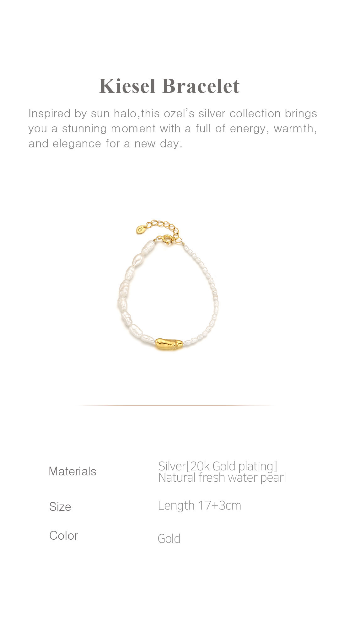 [Celeb Pick] Silver925 Kiesel Fresh Water Pearl Bracelet PS010B Detail Cut