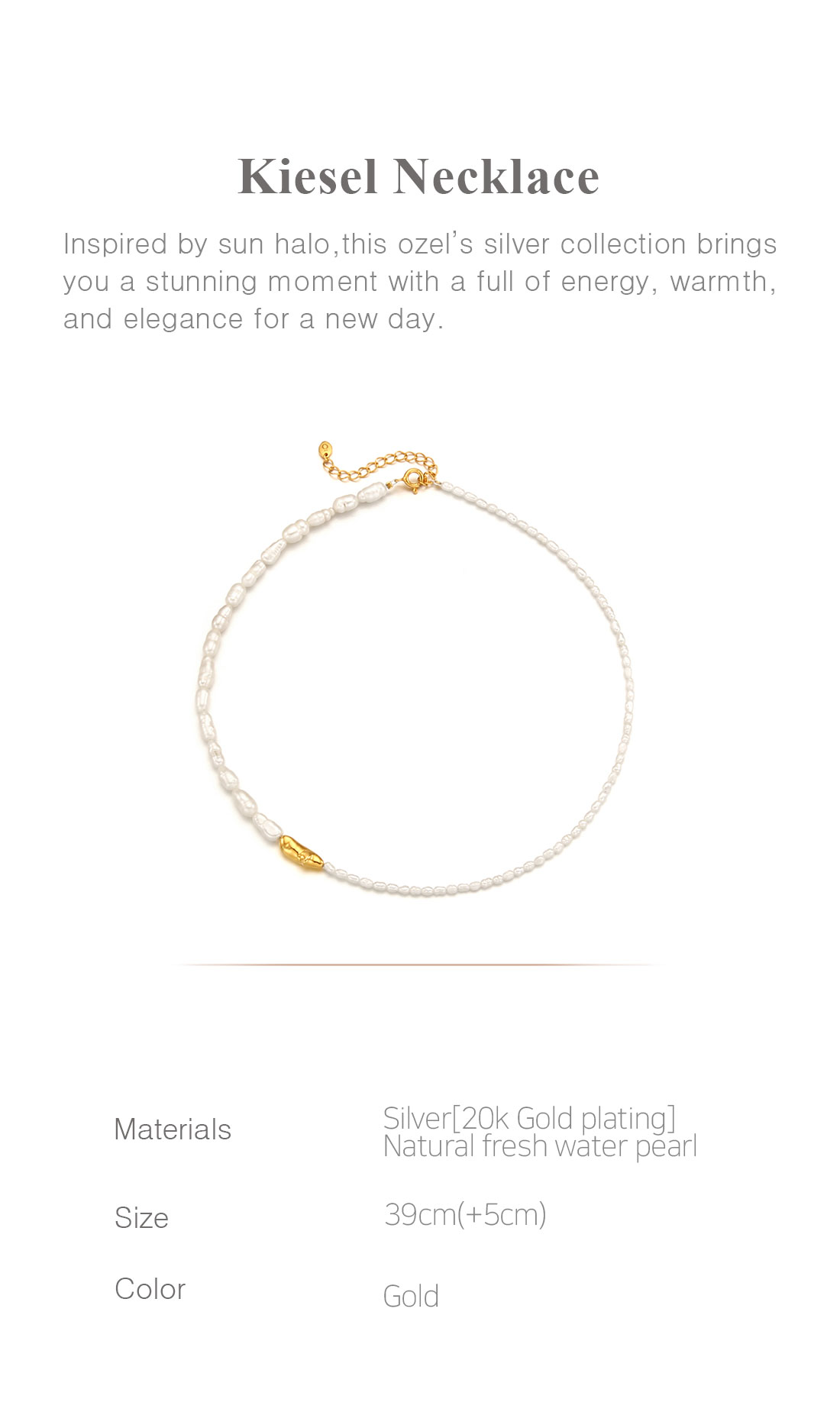 [Celeb Pick] Silver925 Kiesel Fresh Water Pearl Necklace PS010N Detail Cut