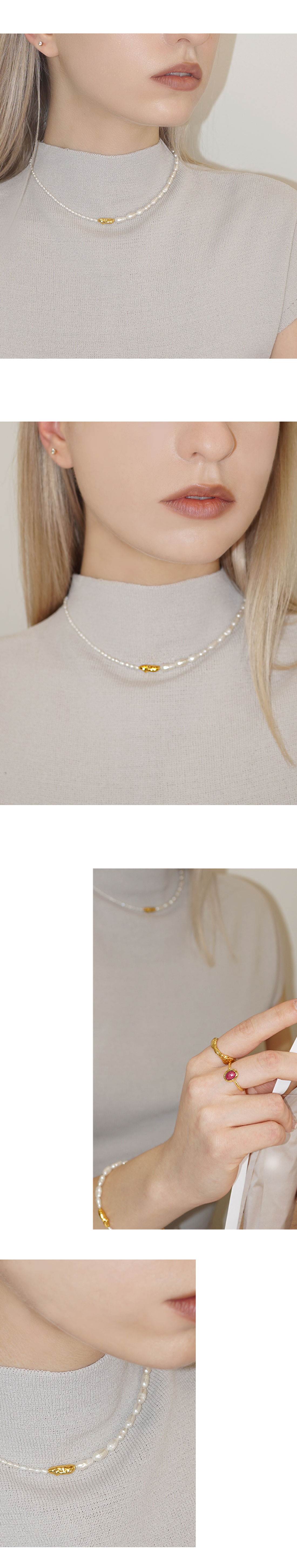 [Celeb Pick] Silver925 Kiesel Fresh Water Pearl Necklace PS010N Detail Cut