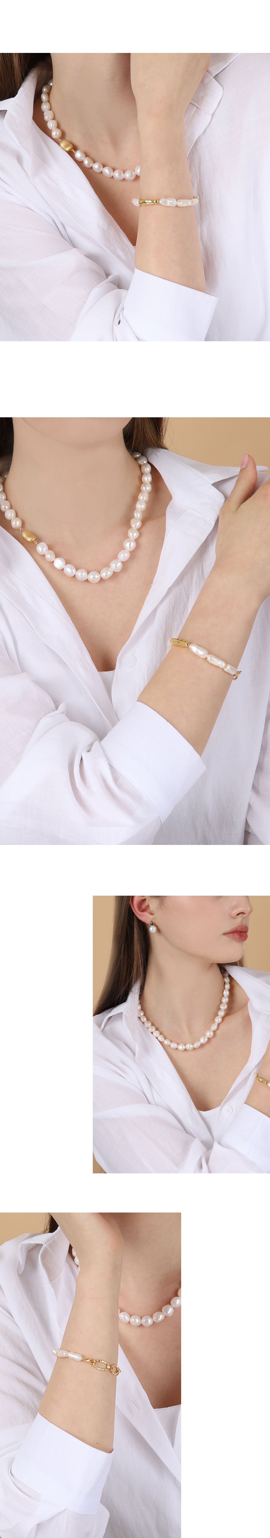 Silver925 Kiesel II Fresh Water Pearl Bracelet PS011B Detail Cut