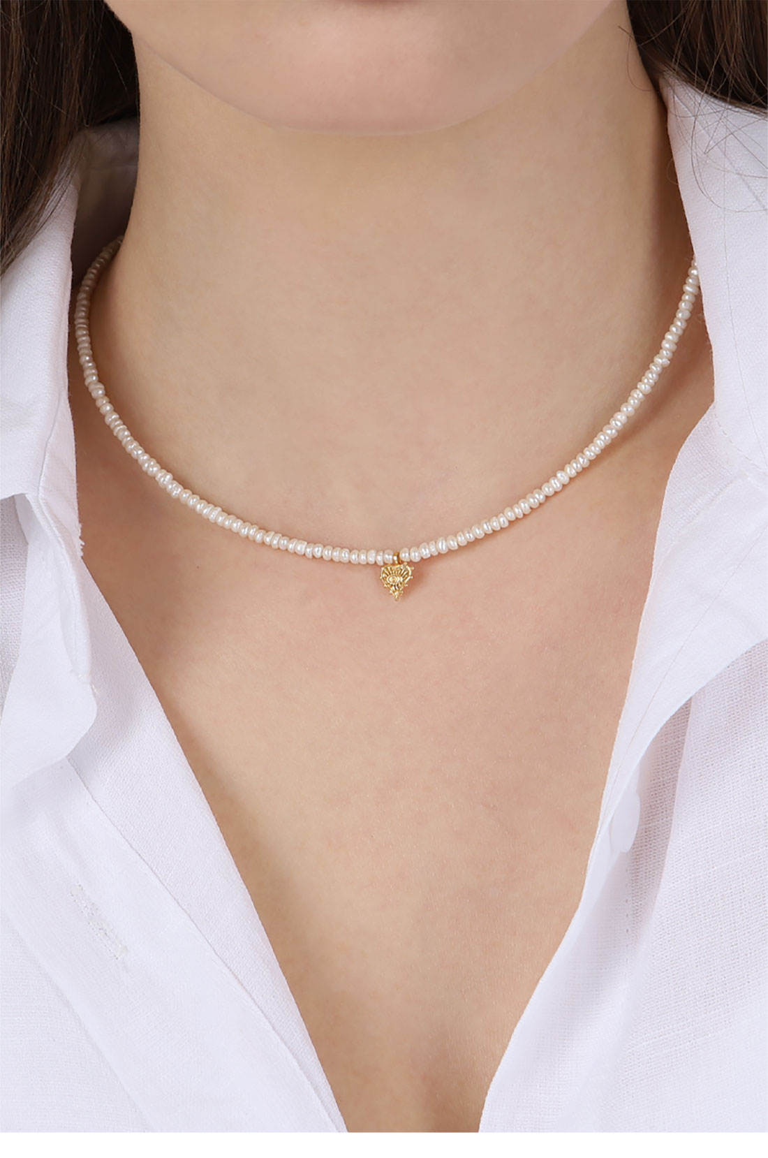OZEL [Celeb Pick] Silver925 Ancient ♡ Fresh Water Pearl Necklace PS014N Main Photography