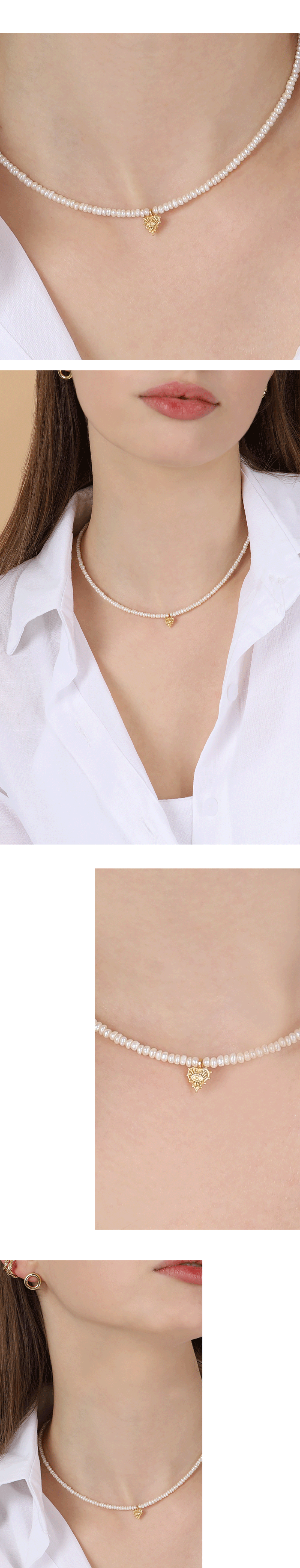 [Celeb Pick] Silver925 Ancient ♡ Fresh Water Pearl Necklace PS014N Detail Cut