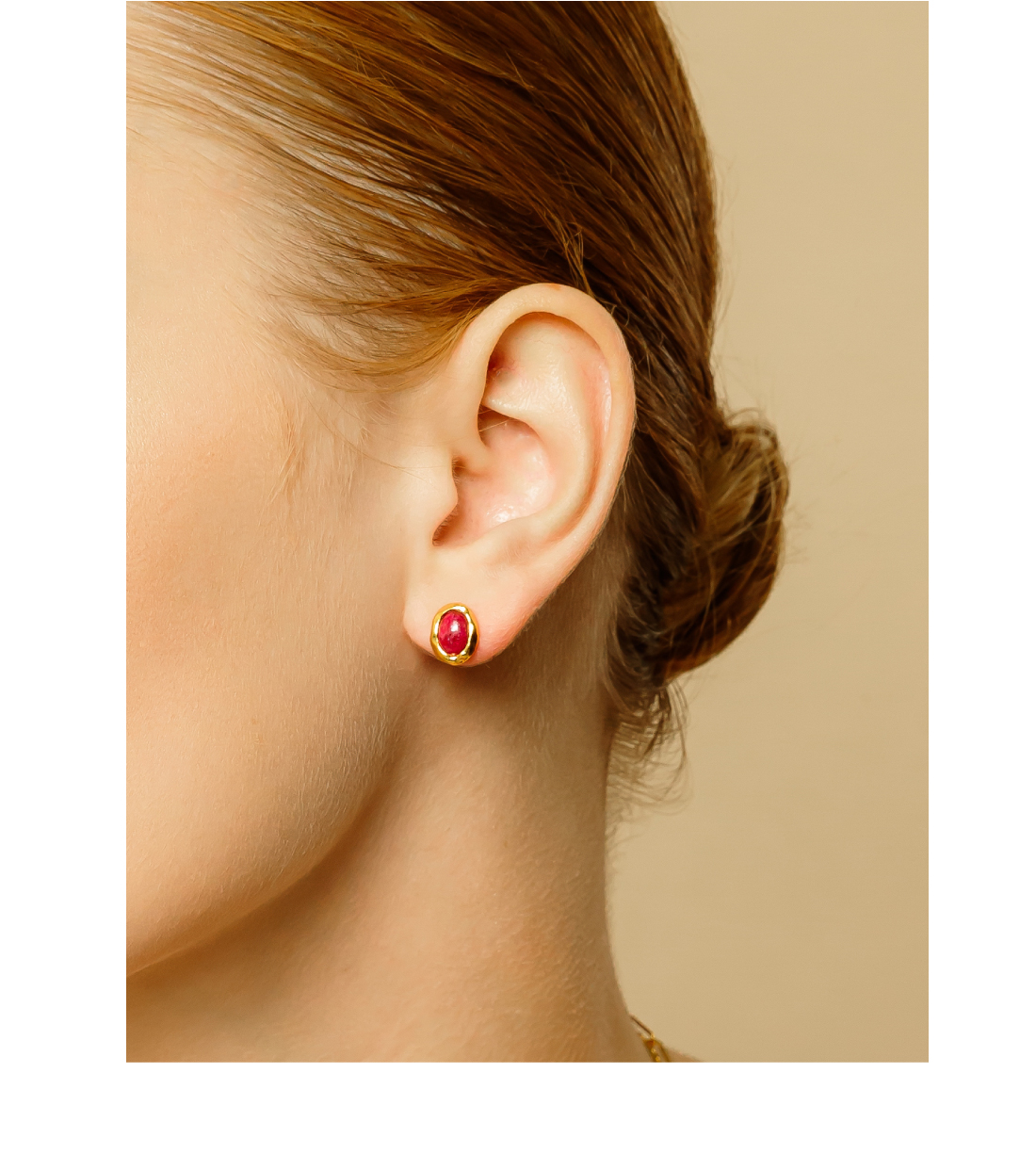 [Celeb Pick] Silver925 Oval Stone Earrings PS015E Detail Cut