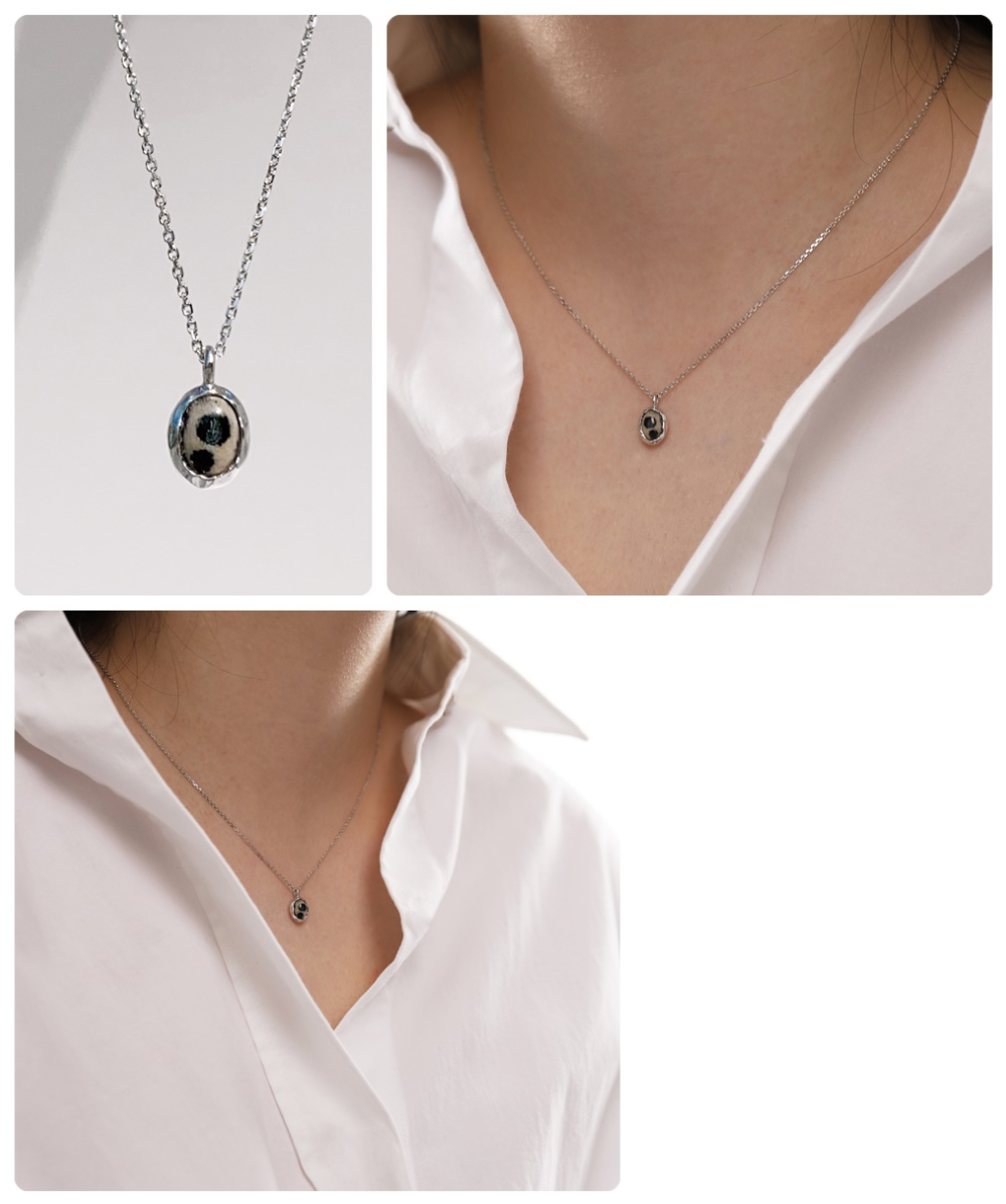 [Celeb Pick] Silver925 Dalmatian Necklace PS015N Detail Cut