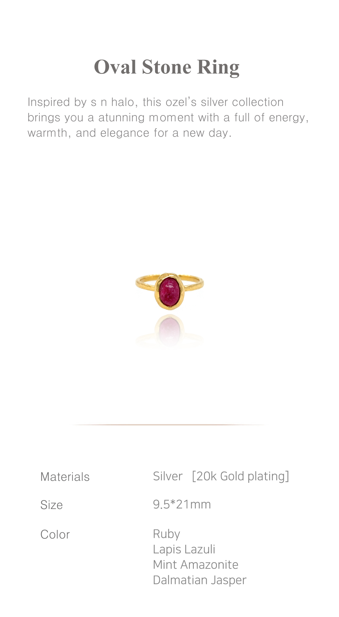 [Custom] [Celeb Pick] Silver925 Oval Stone Ring PS015R Detail Cut