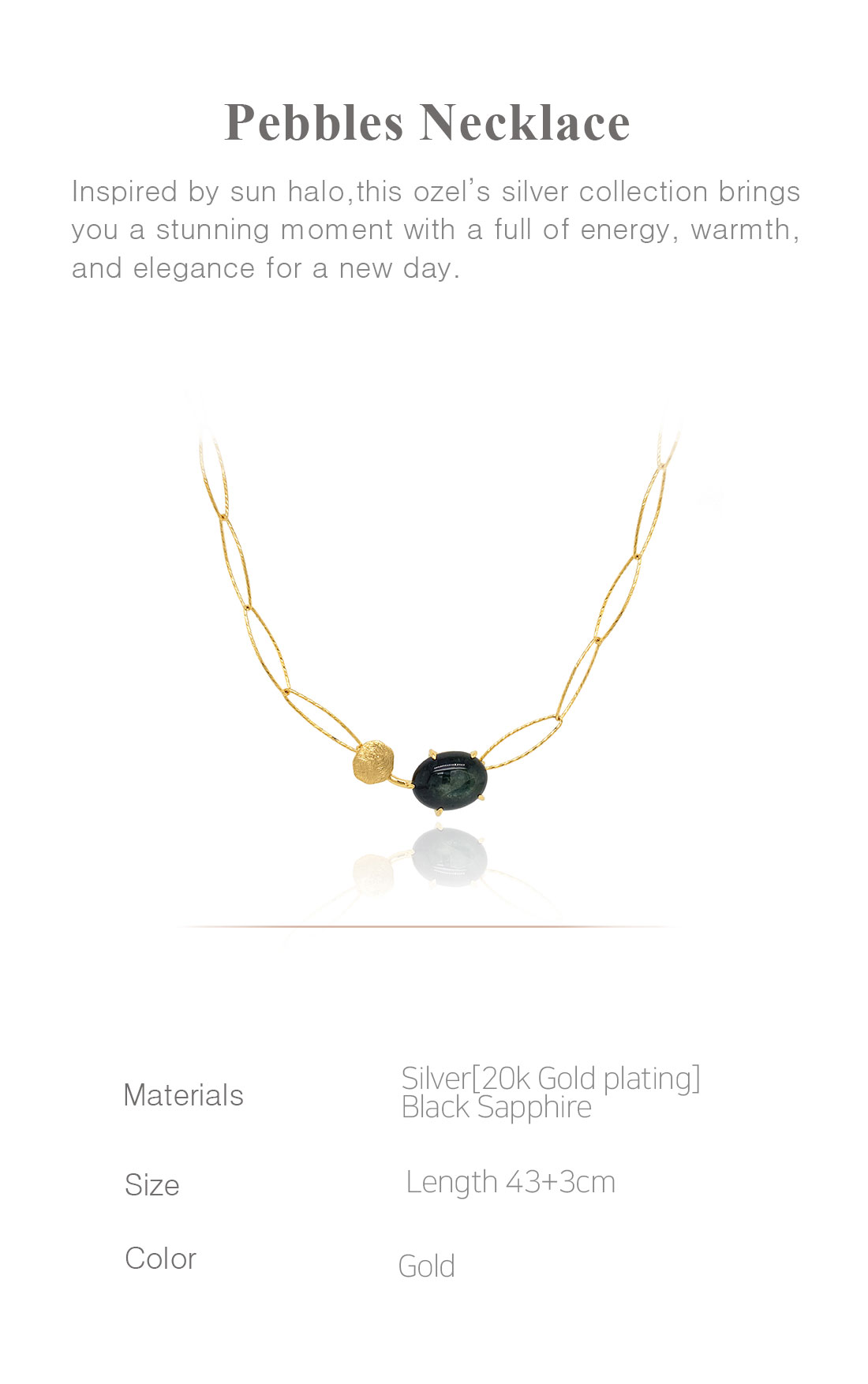 Silver925 Pebbles Necklace PS016N Detail Cut