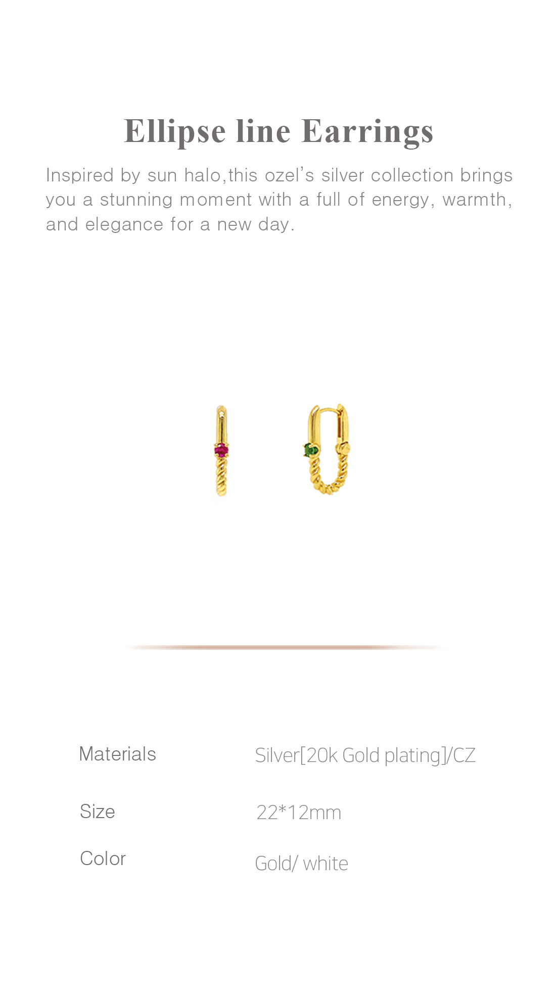 [Celeb Pick] Silver925 Ellipse line Earrings PS019-1E Detail Cut