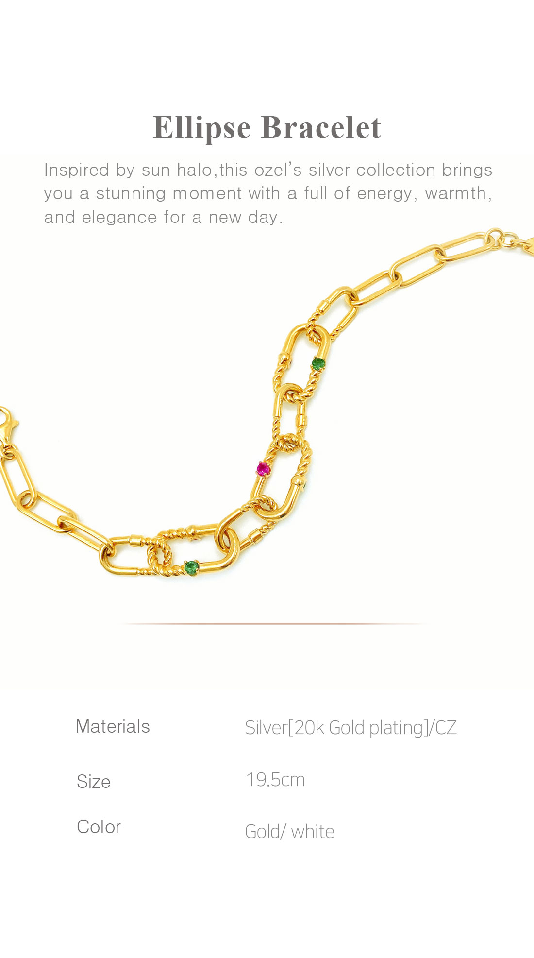 Silver925 Ellipse Bracelet PS019B Detail Cut