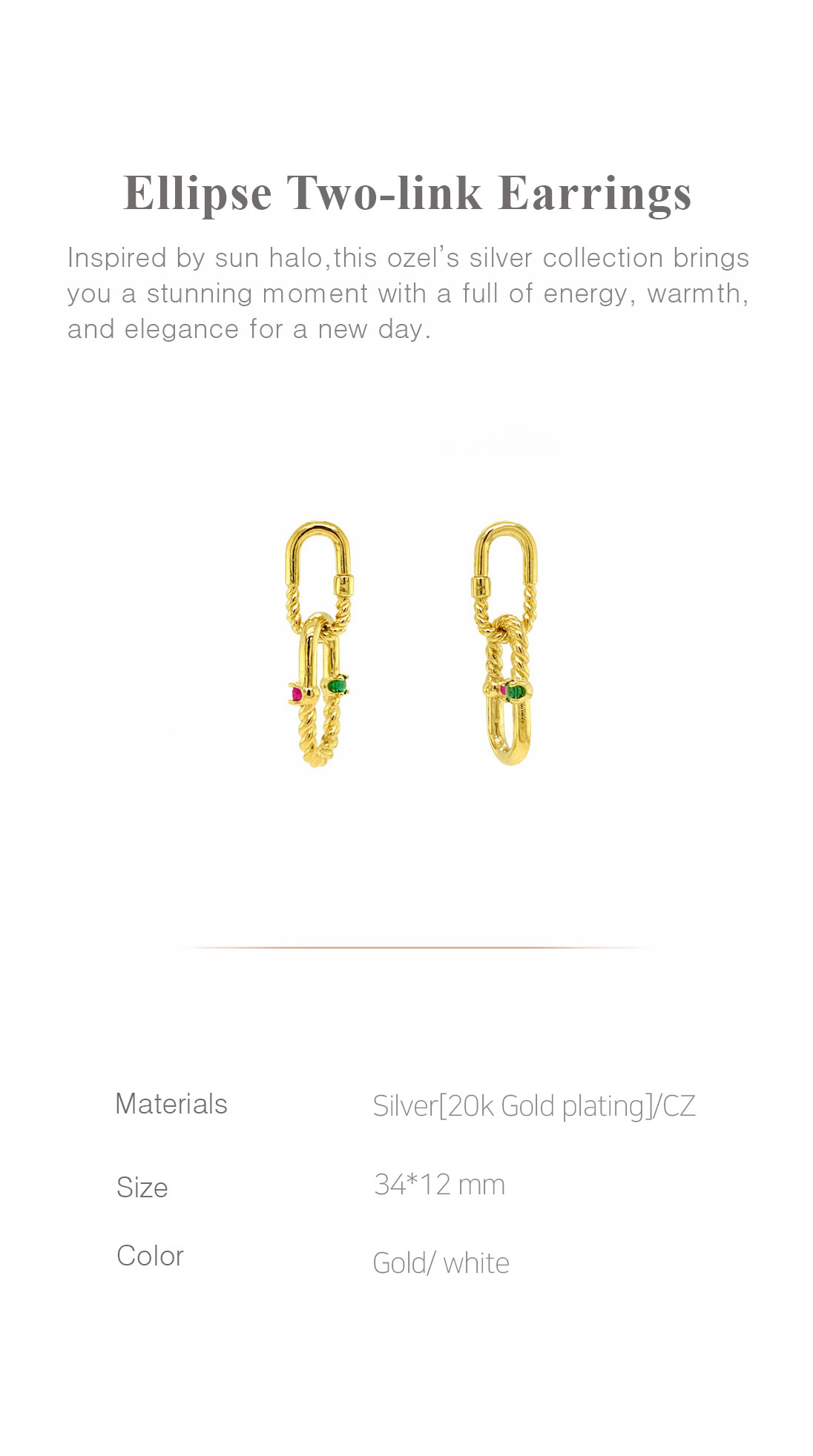 [Celeb Pick] Silver925 Ellipse Two-link Earrings PS019E Detail Cut