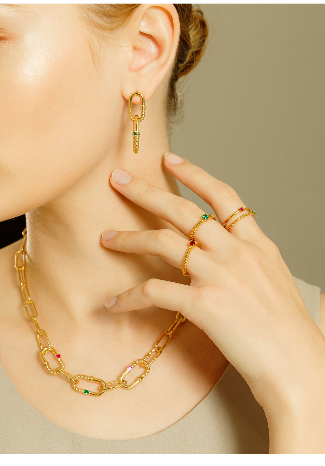 [Celeb Pick] Silver925 Ellipse Two-link Earrings PS019E Detail Cut