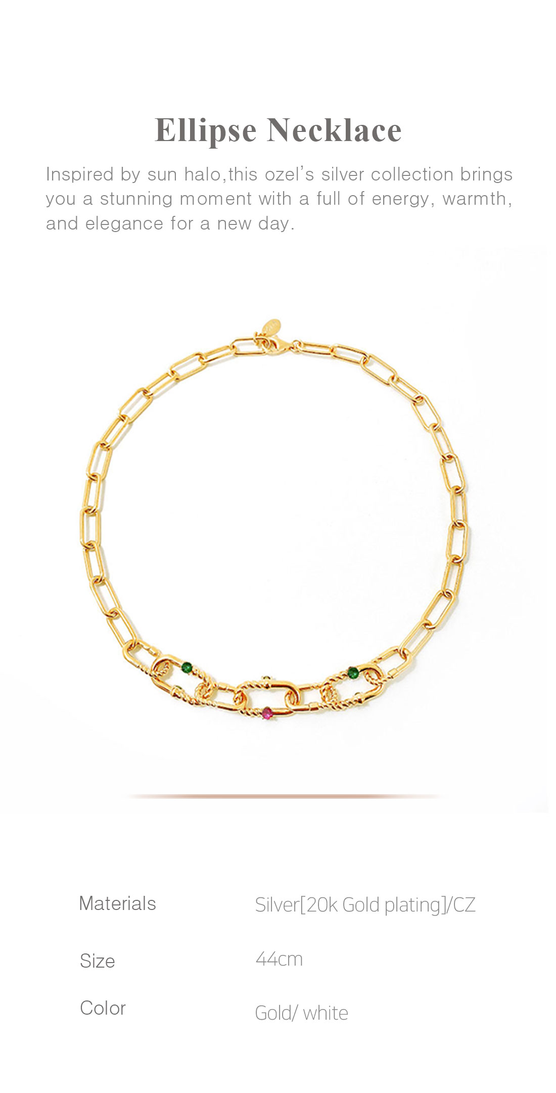 [Celeb Pick] Silver925 Ellipse Necklace PS019N Detail Cut