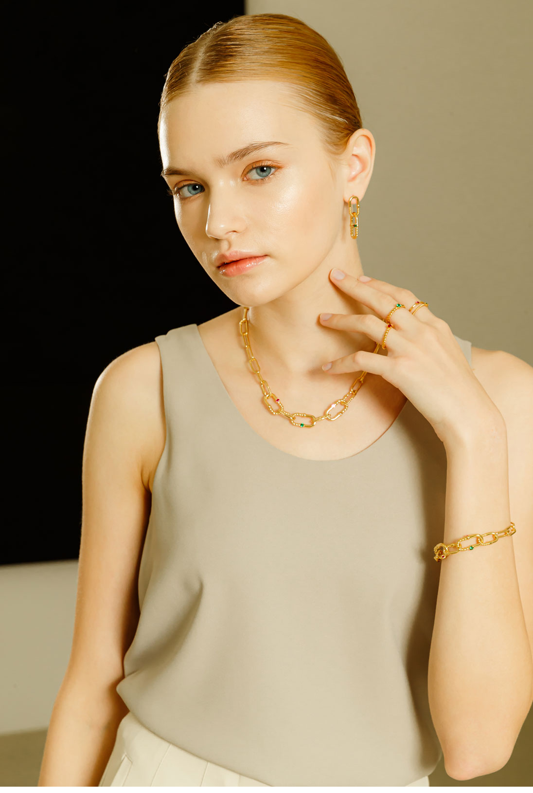 OZEL [Celeb Pick] Silver925 Ellipse Two-line Ring PS019R Main Photography
