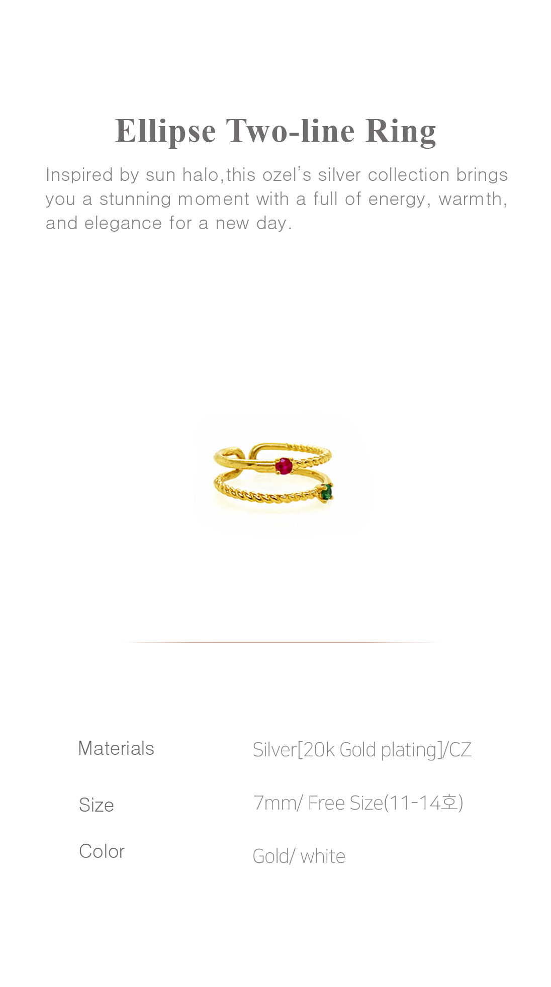 [Celeb Pick] Silver925 Ellipse Two-line Ring PS019R Detail Cut