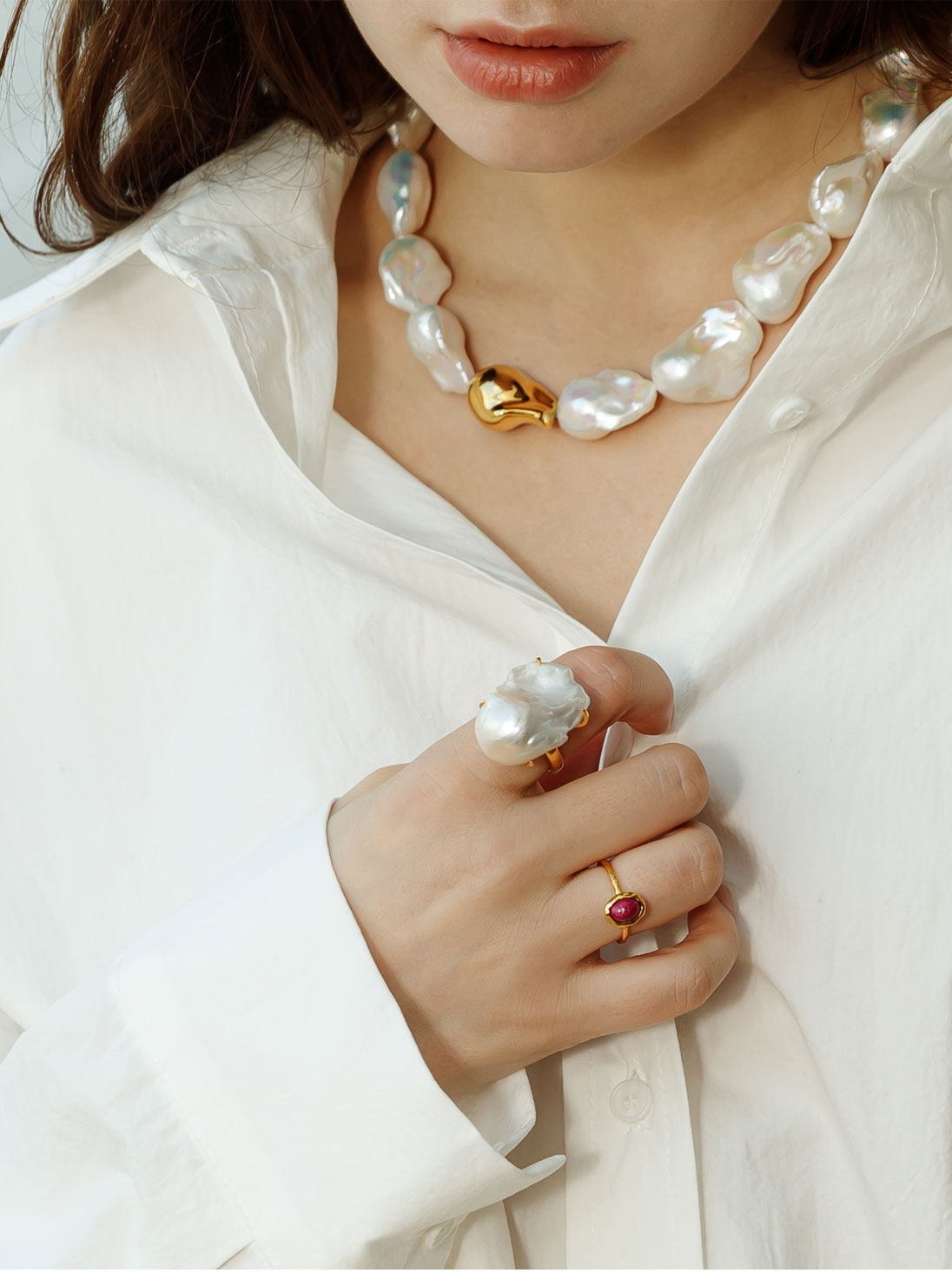 OZEL Silver925 Baroque Nube II Necklace PS023-1N Main Photography
