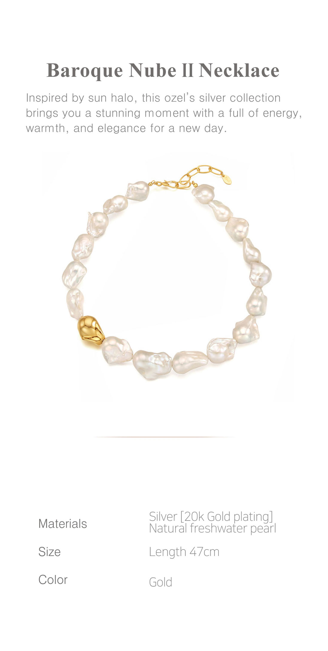 Silver925 Baroque Nube II Necklace PS023-1N Detail Cut