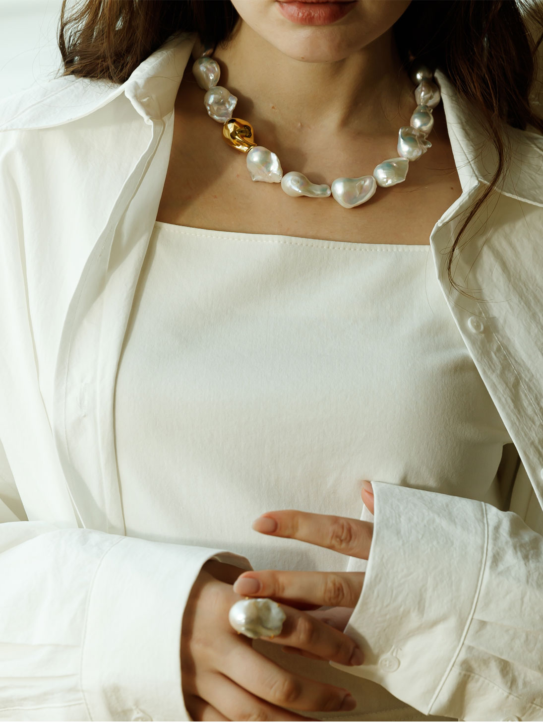 Silver925 Baroque Nube II Necklace PS023-1N Detail Cut