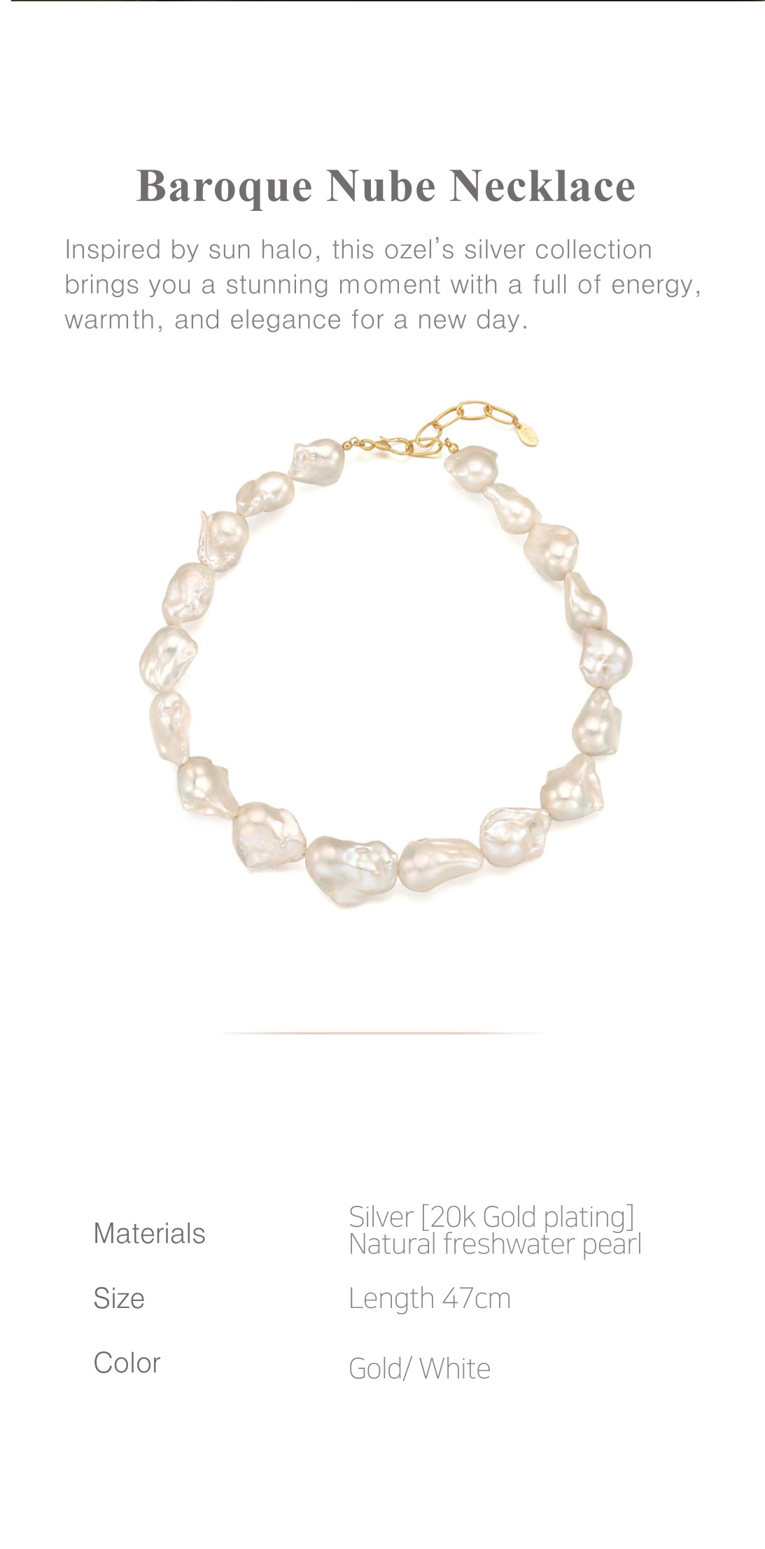 Silver925 Baroque Nube Necklace PS023N Detail Cut