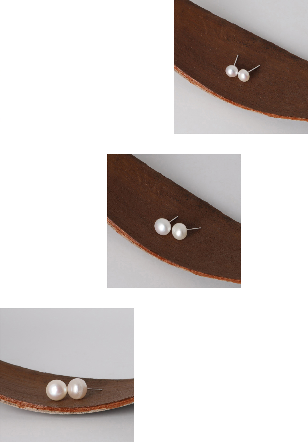 Silver925 Fresh Water Pearl Earrings PS055E, PS056E, PS057E Detail Cut