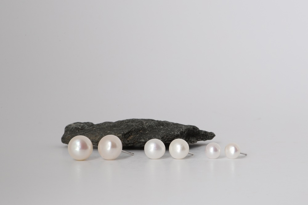 Silver925 Fresh Water Pearl Earrings PS055E, PS056E, PS057E Detail Cut