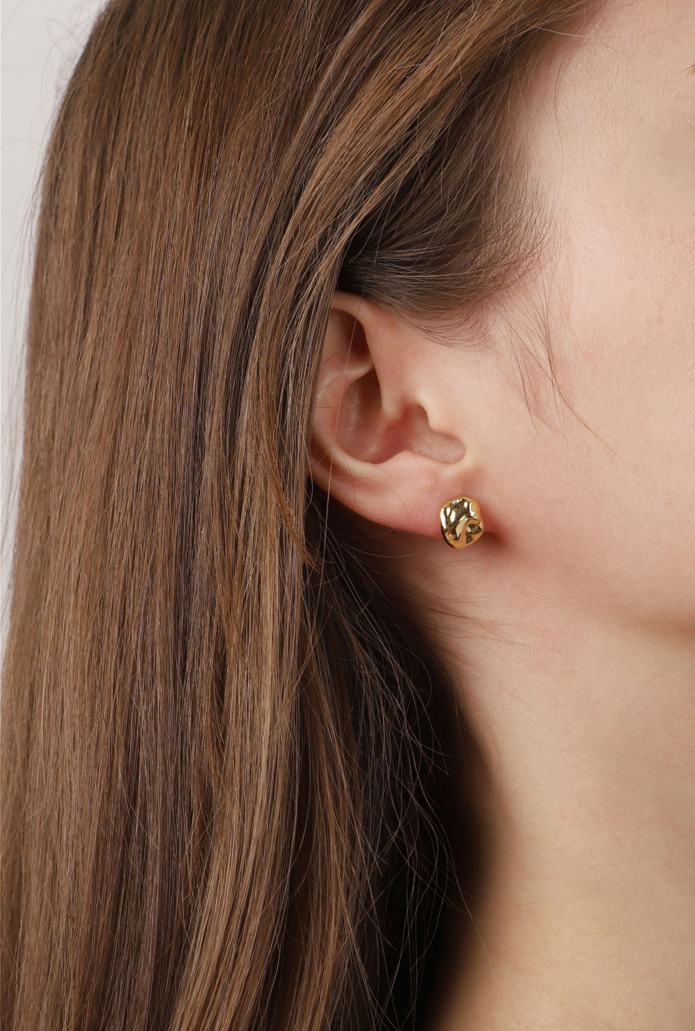 [Celeb Pick] Silver925 Natural Shape Coin Earrings PS064E Detail Cut